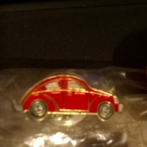 VW Beetle Red Enamel Lapel Pin